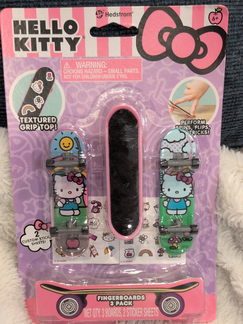 Hello Kitty Pink and Mint Kids Fingerboard Skateboard 3-Pack